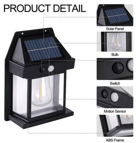 Solar wall light with motion detector | Stornfield