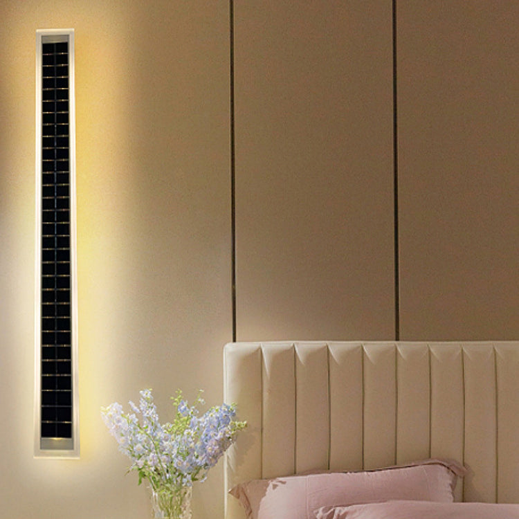 Minimalist Outdoor Solar Rectangular Strip Waterproof Patio LED Wall Sconce Lamp | Stornfield