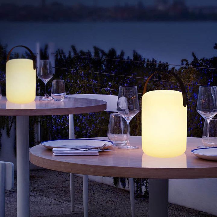 Modern Simplicity Plastic Round Square Hand LED Table Lamp For Outdoor Patio | Stornfield