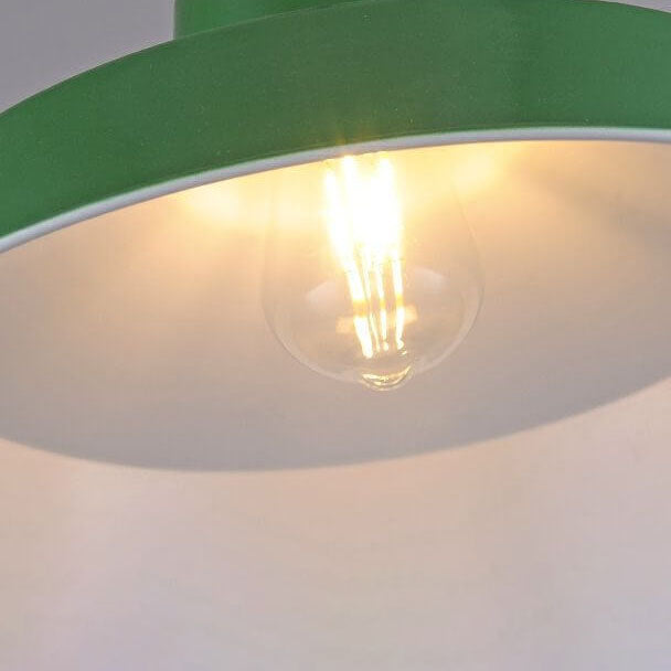 Stornfield | RetroDome Industrial Vintage Pendant Light | Green Iron Dome Design | Single Light | Rustic Ceiling Lighting