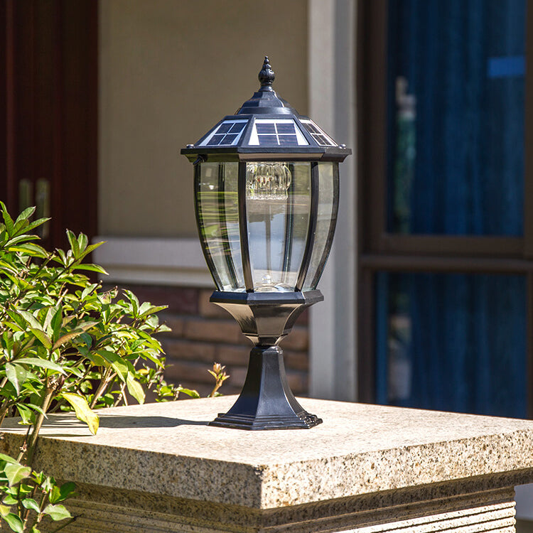 Outdoor Solar Waterproof Aluminum Glass 1-Light Lawn Landscape Light | Stornfield