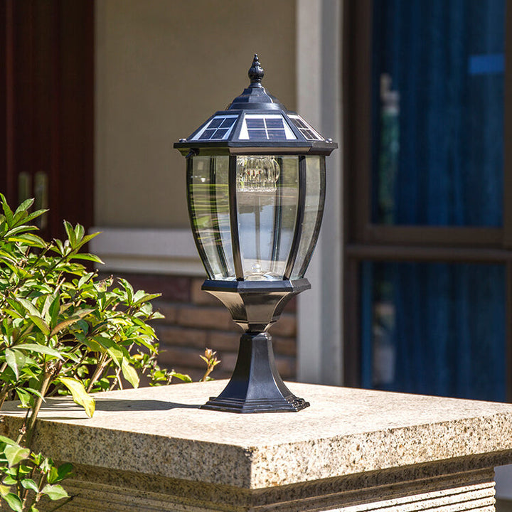 Outdoor Solar Waterproof Aluminum Glass 1-Light Lawn Landscape Light | Stornfield