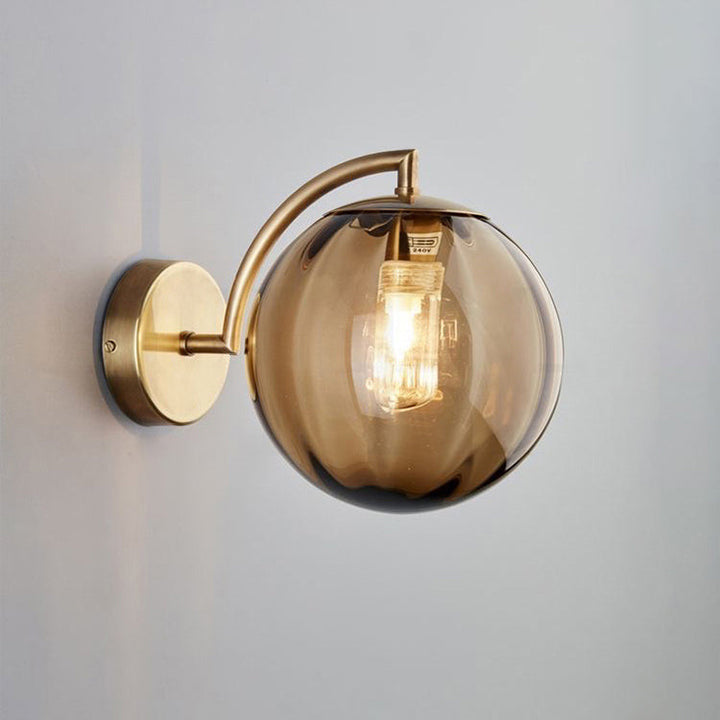 Stornfield | Contemporary Scandinavian Round Iron and Glass 1-Light Wall Sconce for Living Room