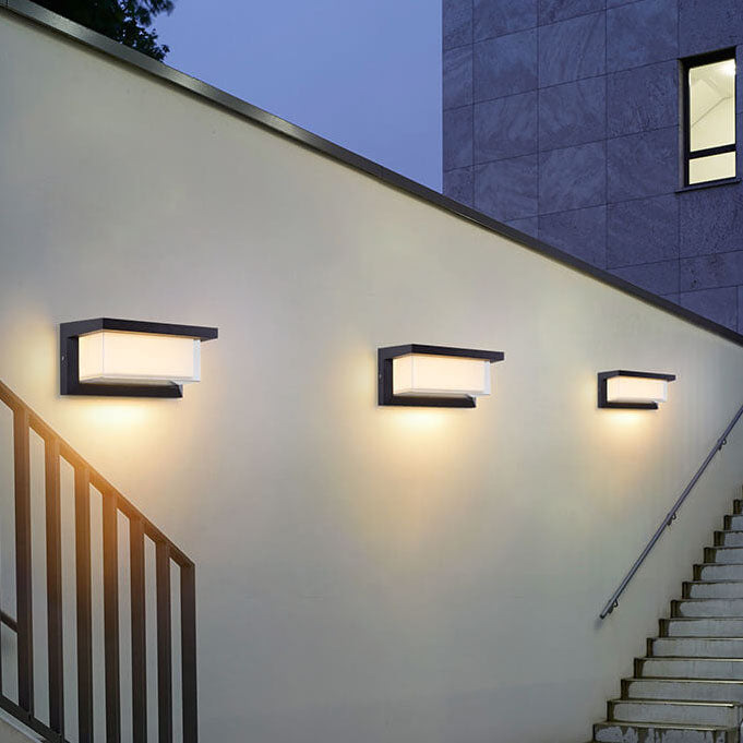Modern Minimalist Solar Rectangle PC LED Outdoor Wall Sconce Lamp For Outdoor Patio | Stornfield