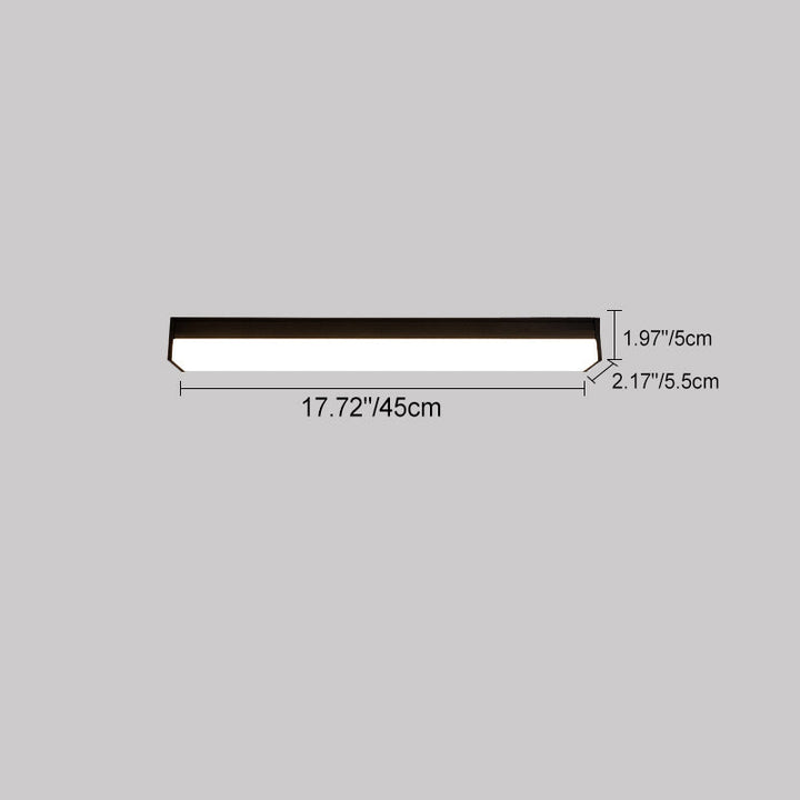 Modern Minimalist Long Rectangle Aluminum PC LED Flush Mount Ceiling Light For Outdoor Patio | Stornfield