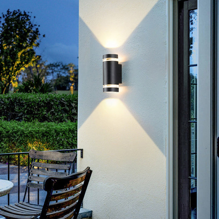 Contemporary Industrial Waterproof Aluminum Cylinder LED Up And Down Luminous Spotlight Wall Sconce Lamp For Outdoor Patio | Stornfield