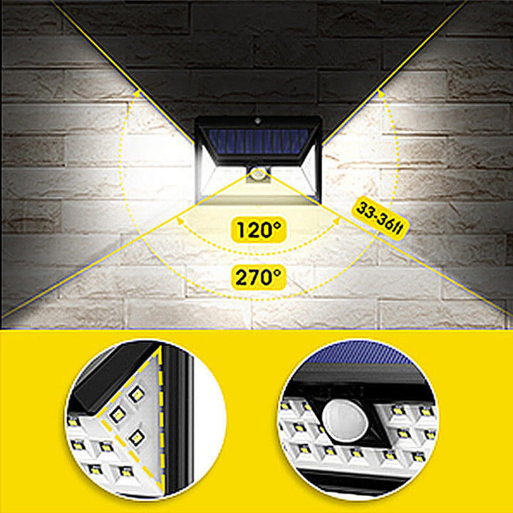 Outdoor Solar Trapezoid Body Sensor Waterproof LED Patio Wall Sconce Lamp | Stornfield