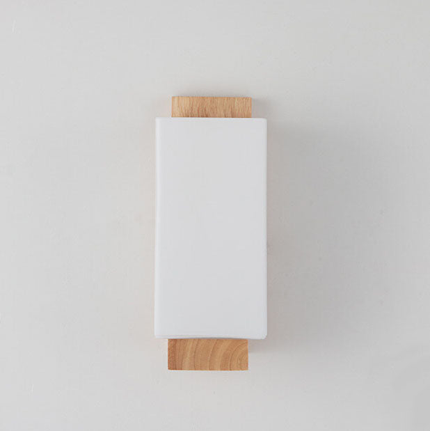Stornfield | Modern Minimalist Solid Wood Square Glass 1-Light Wall Sconce