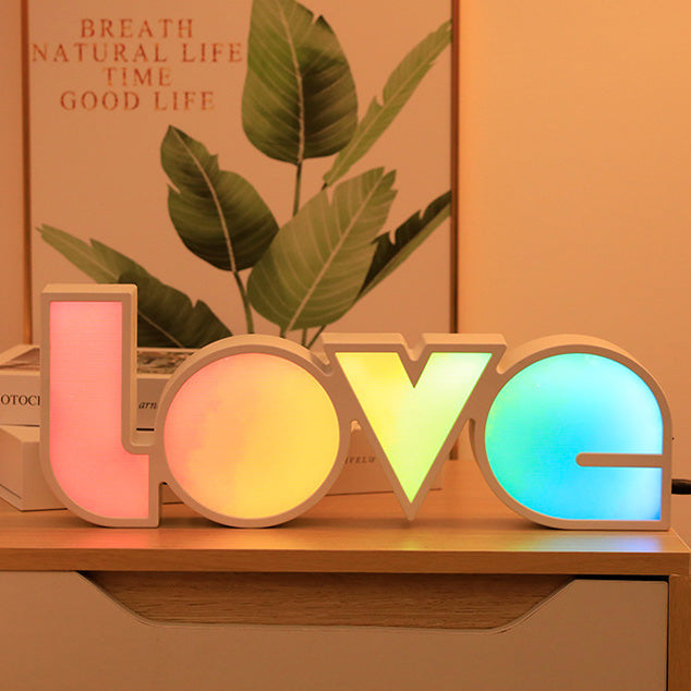 Stornfield | PS LOVE Letters Waterproof LED Table Lamp Modern Art Deco for Bedroom