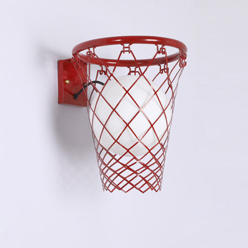 Stornfield | Slamora Applique Murale Enfant | Design Panier de Basketball | Verre & Métal | Style Art Déco | Lumière de Chambre