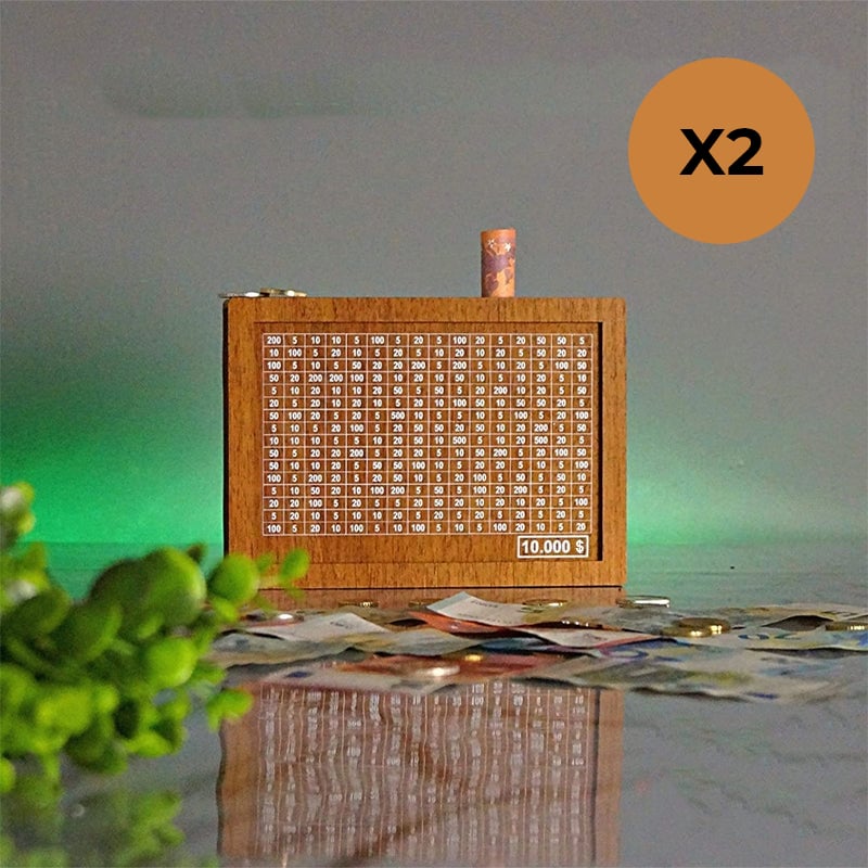Wooden cash register with engraved figures | Stornfield