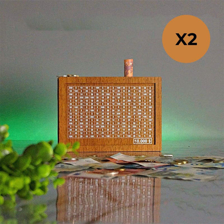 Wooden cash register with engraved figures | Stornfield