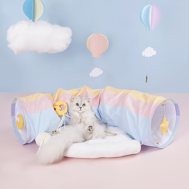 Candy Cloud Cat Tunnel – Soft, Cozy, and Playful | Stornfield