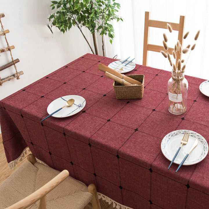 Stornfield | Rectangular Waterproof Oil-proof Wrinkle-Resistant Cotton Linen Tablecloth for Kitchen Dining Room Buffet Party