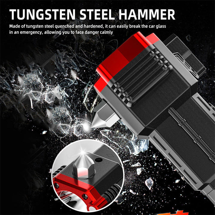 Multifunctional car safety hammer with emergency light and power bank | Stornfield