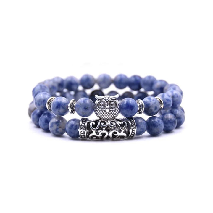 Stornfield | Bracelet en pierre naturelle avec charme hibou