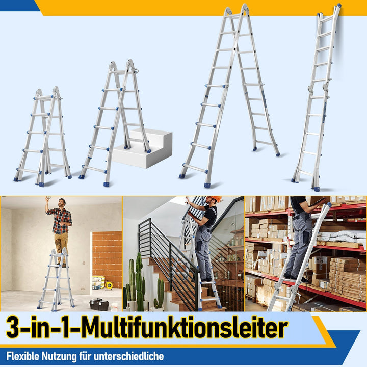 Telescopic ladder Multifunctional ladder 3 in 1 Aluminum ladder | Stornfield