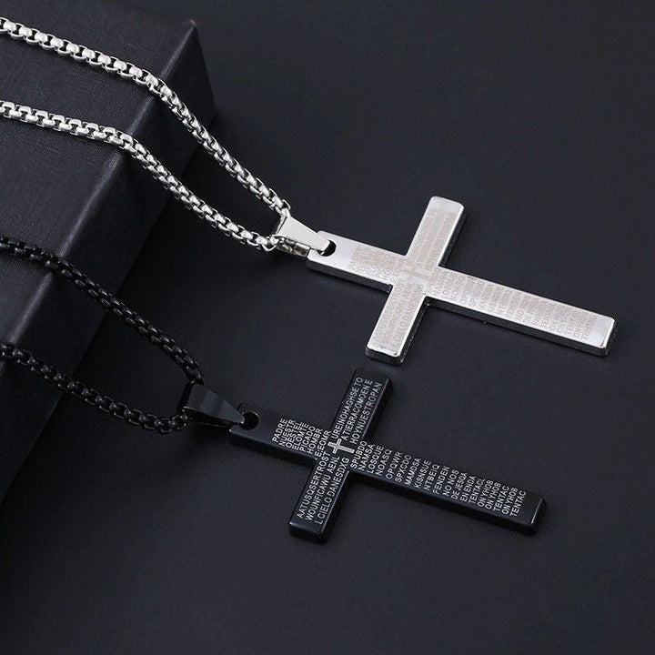 Engraved Lord's Prayer Cross Necklace Stornfield