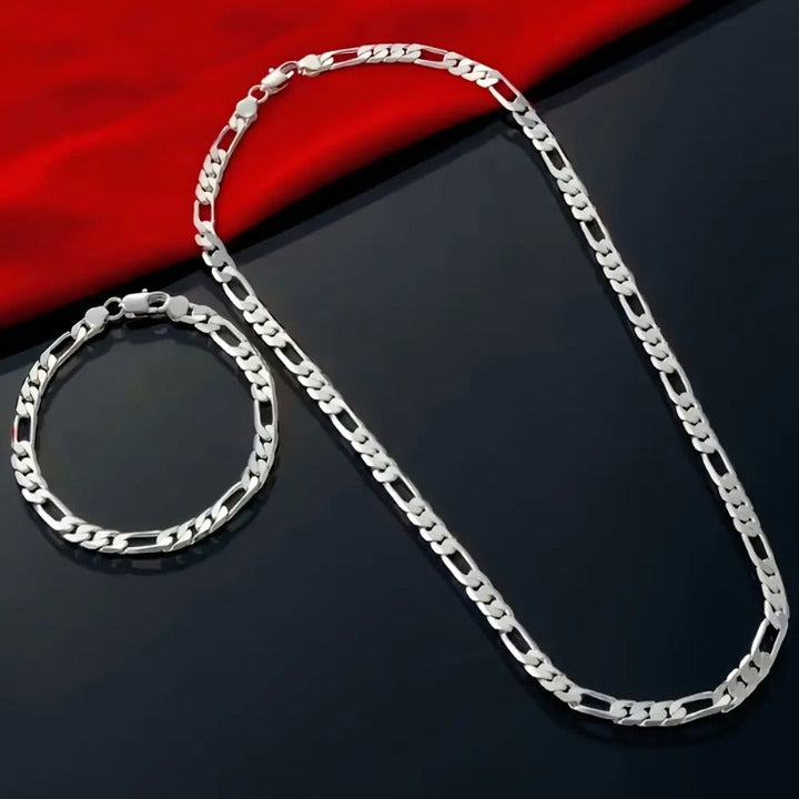 925 Silver Figaro Cuban Chain Stornfield