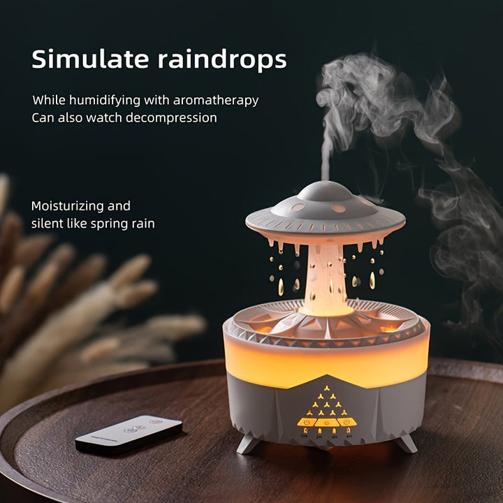 Stornfield | Relaxing Raindrop Aromatherapy Essential Oil Diffuser - LED Light & Humidifier