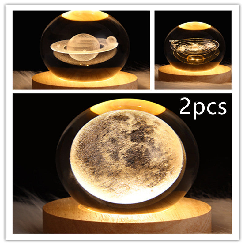 3D Galaxy Crystal Ball LED Night Light | Stornfield