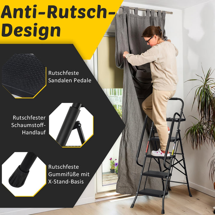 Folding Ladder 4 Steps/5 Steps with Removable Armrests | Stornfield