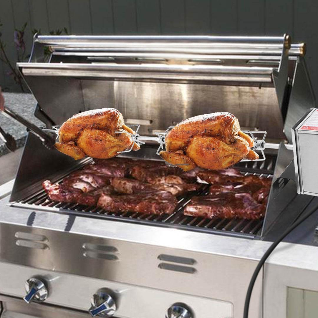 BBQ Grill Skewer Stainless Steel Motor 4x Meat Needle | Stornfield