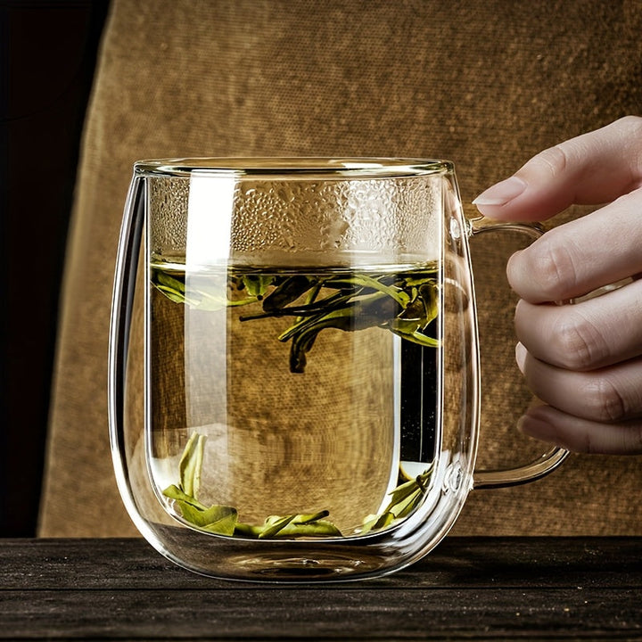 ThermoSip Double-Walled Glass Mug – Borosilicate Glass, Heat Resistant & Elegant | Stornfield