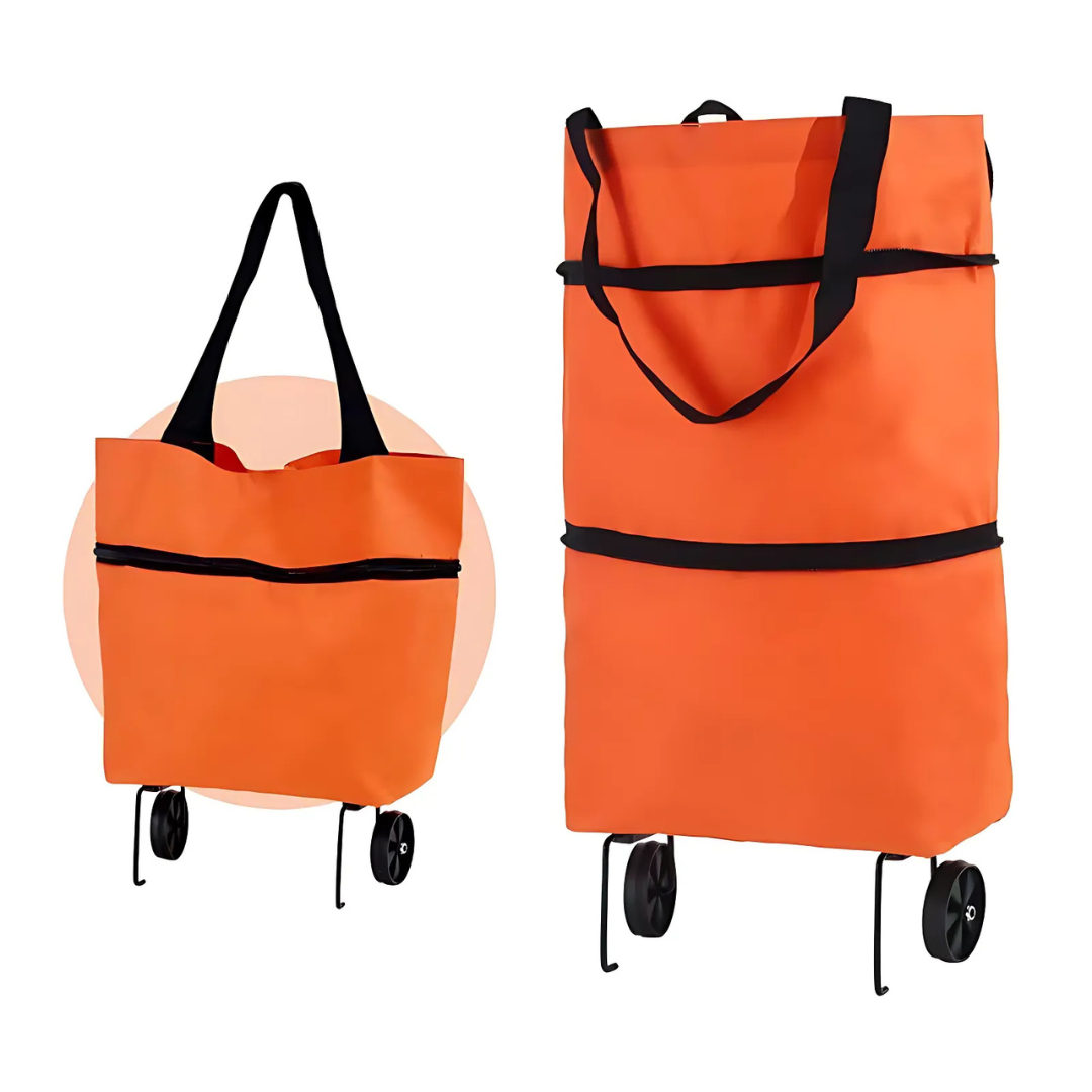Foldable shopping trolley with expandable wheels | Stornfield