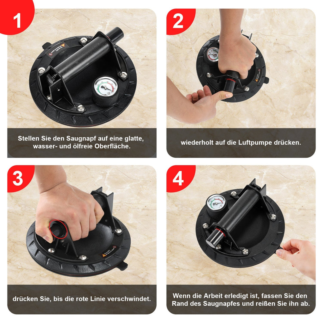 Suction cup holder with pressure display 1 piece max.100KG | Stornfield