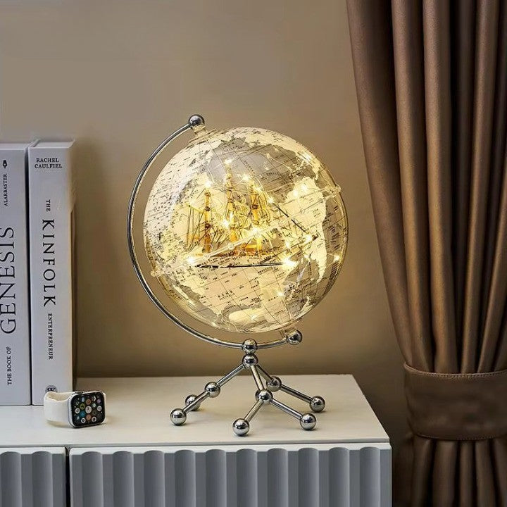 Golden Sail World Map Decor LED Light | Stornfield
