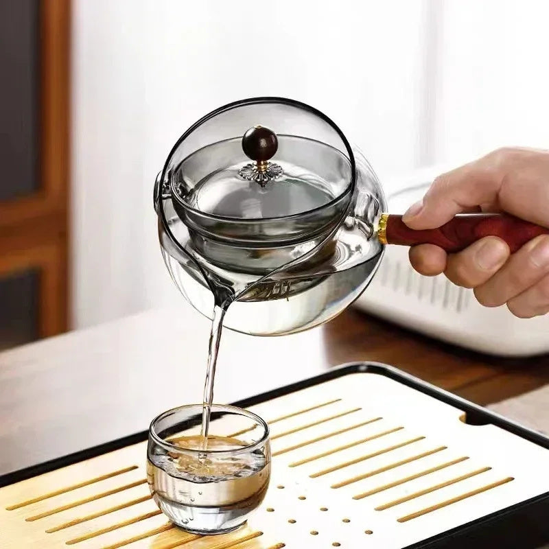 Rotary Glass Teapot with Infuser. | Stornfield