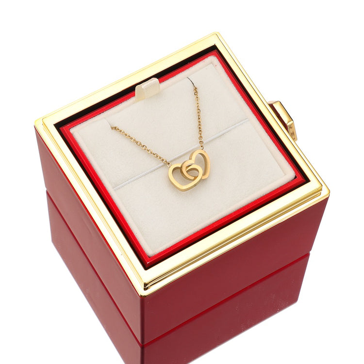 Stornfield | [Cadeau Idéal] Boîte de Rose Éternelle - Avec collier gravé & rose artificielle