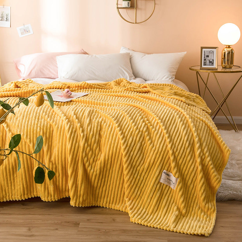Coral fleece blanket in solid color