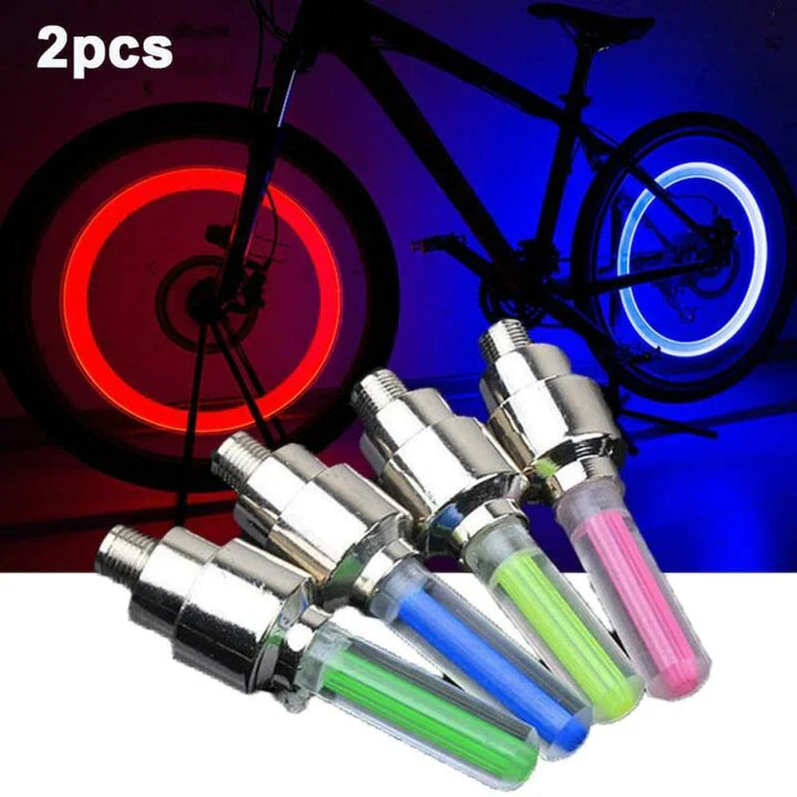 2 Pcs Car Wheel LED Light, Motorcycle Bike Tire Valve Cap Stornfield