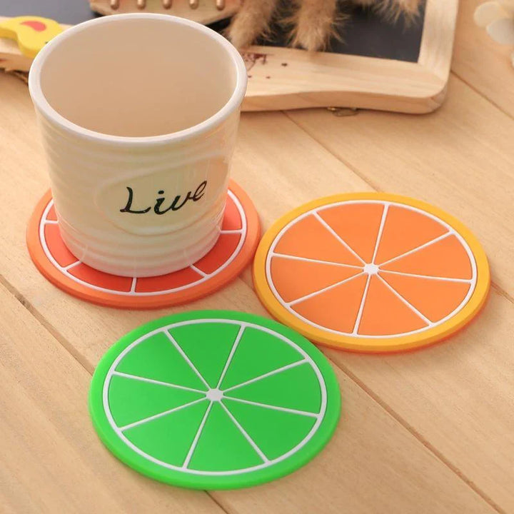 6 pcs Colorful Silicone Fruit Coaster Tea Cup Mat Stornfield