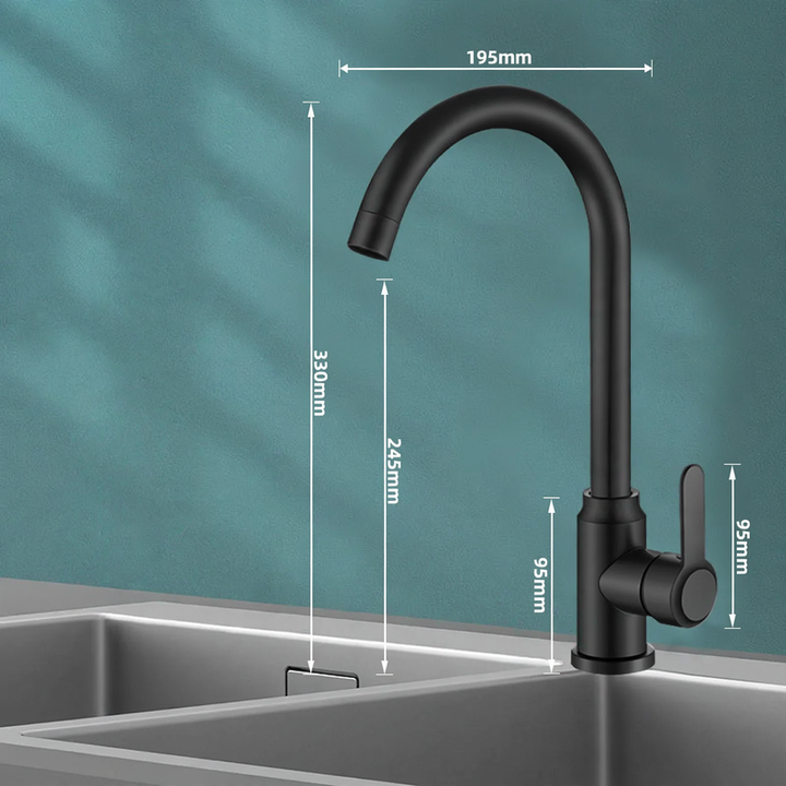 Stainless steel kitchen faucet, mixing or cold water