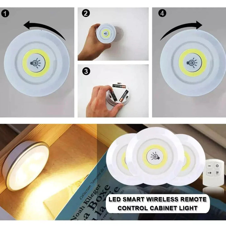3 Pcs Wireless LED Lights Closet Lights with Remote Control Stornfield