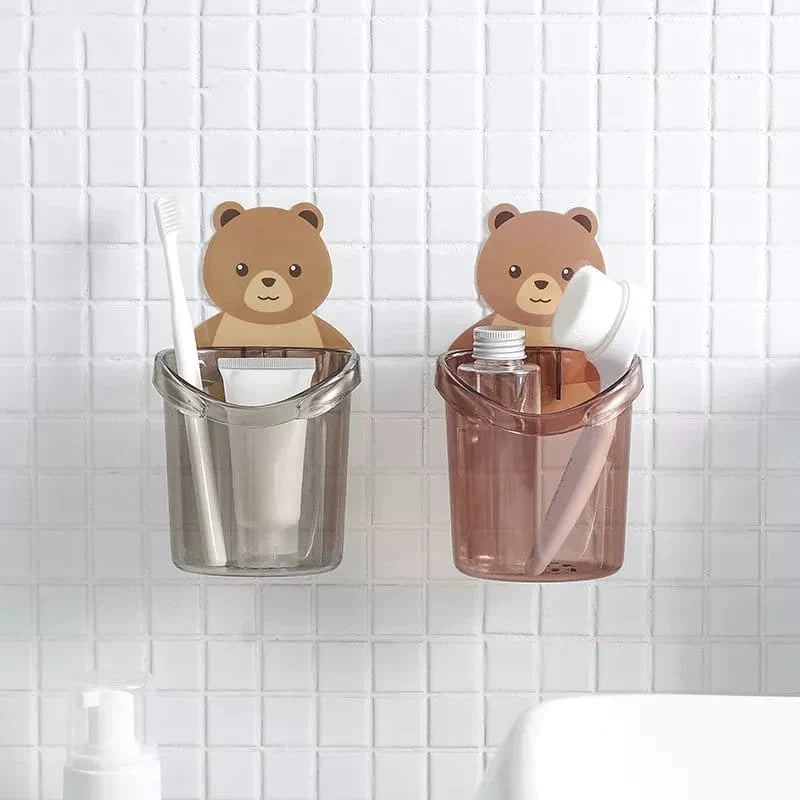 Bear Toothbrush Holder Cup Wall Mounted Stornfield