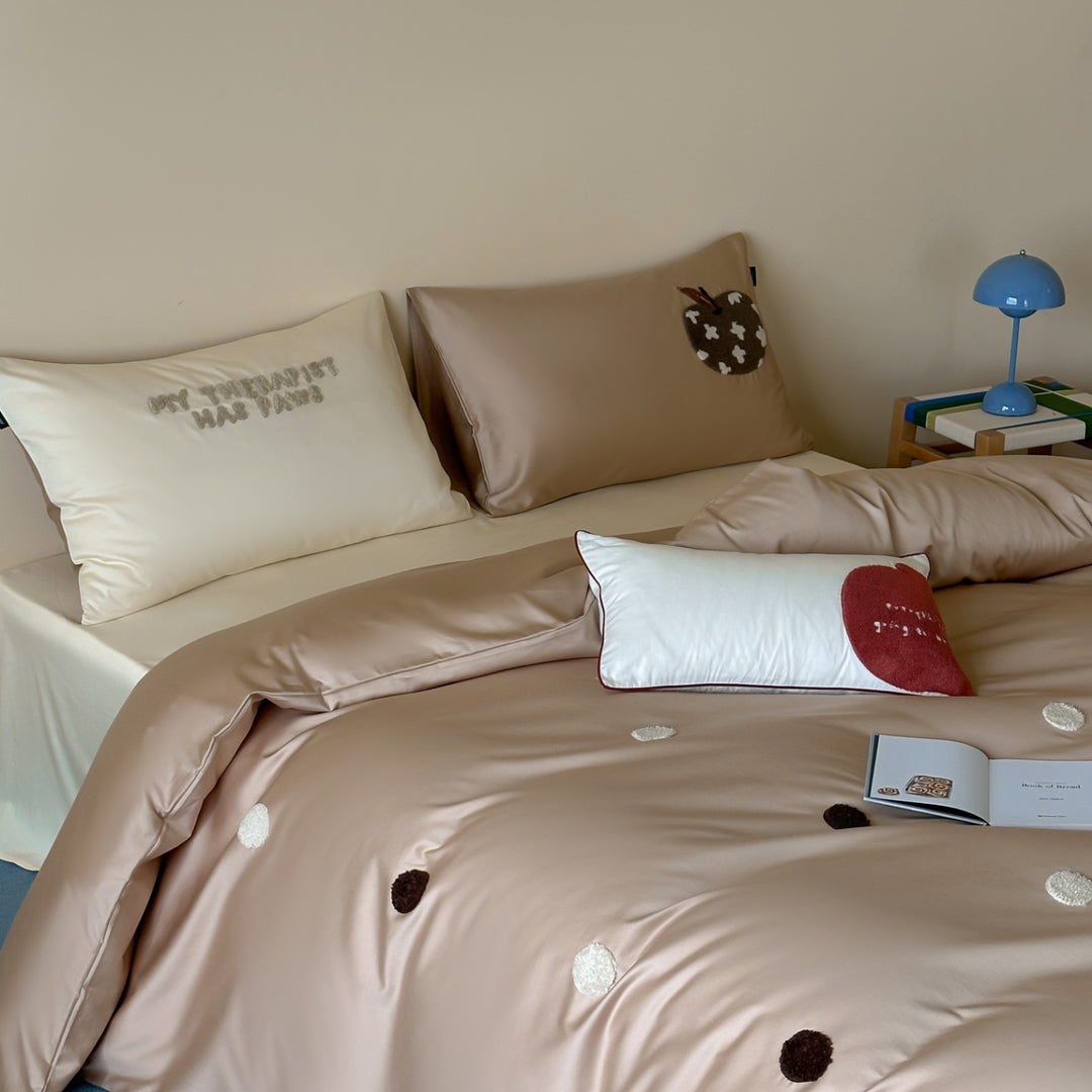 100s Long-staple cotton bedding set with terry embroidery