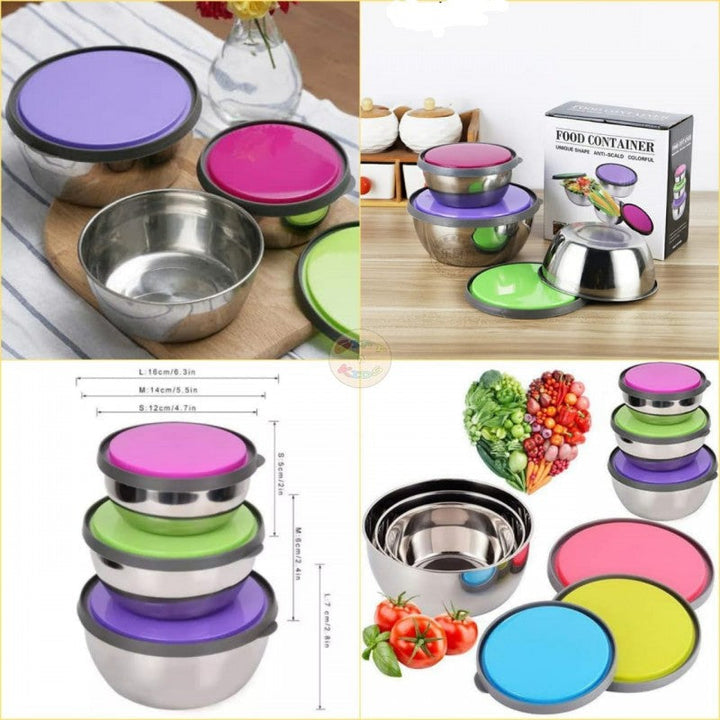 Stainless Steel 3 Pcs Food Storage Box Airtight Stornfield