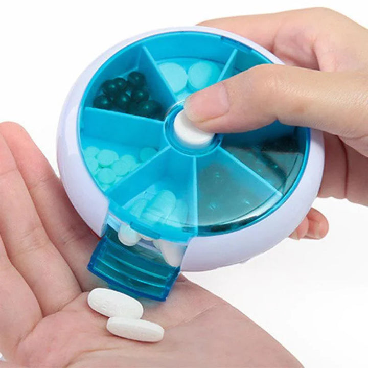 Plastic Pill Storage Organizer - Pills Round Case Box For Traveling Stornfield