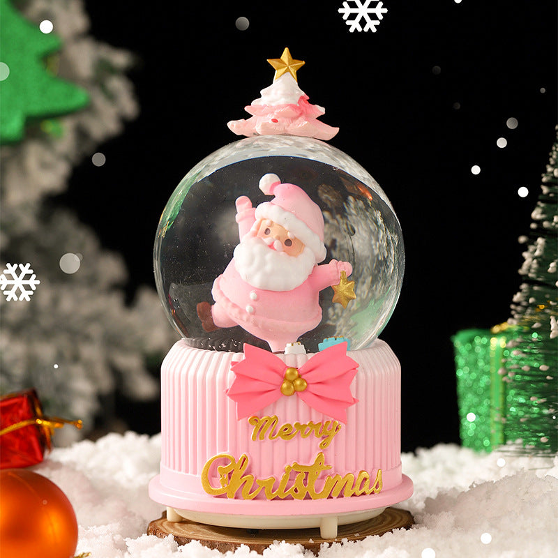 Christmas snow globe with music and light