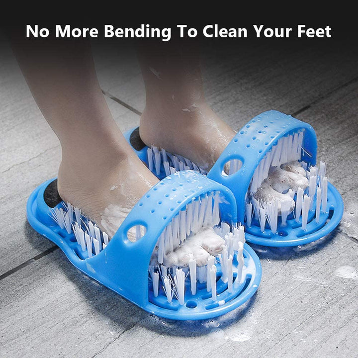 Easy Feet Cleaning Brush Exfoliating Foot Massager Slipper for Unisex Adults, 1 Pc (Blue) Stornfield