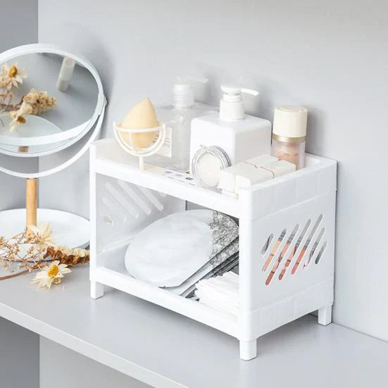 Double Layer Plastic Storage Organizer Shelf Stornfield