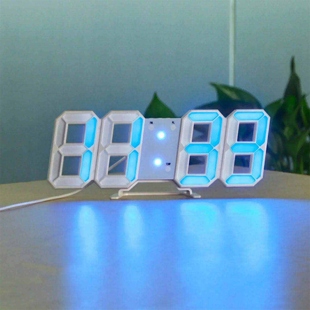 Stornfield | Digital 3D LED Wall Clock – Modern Design with Dimming Function and Optimal Visibility
