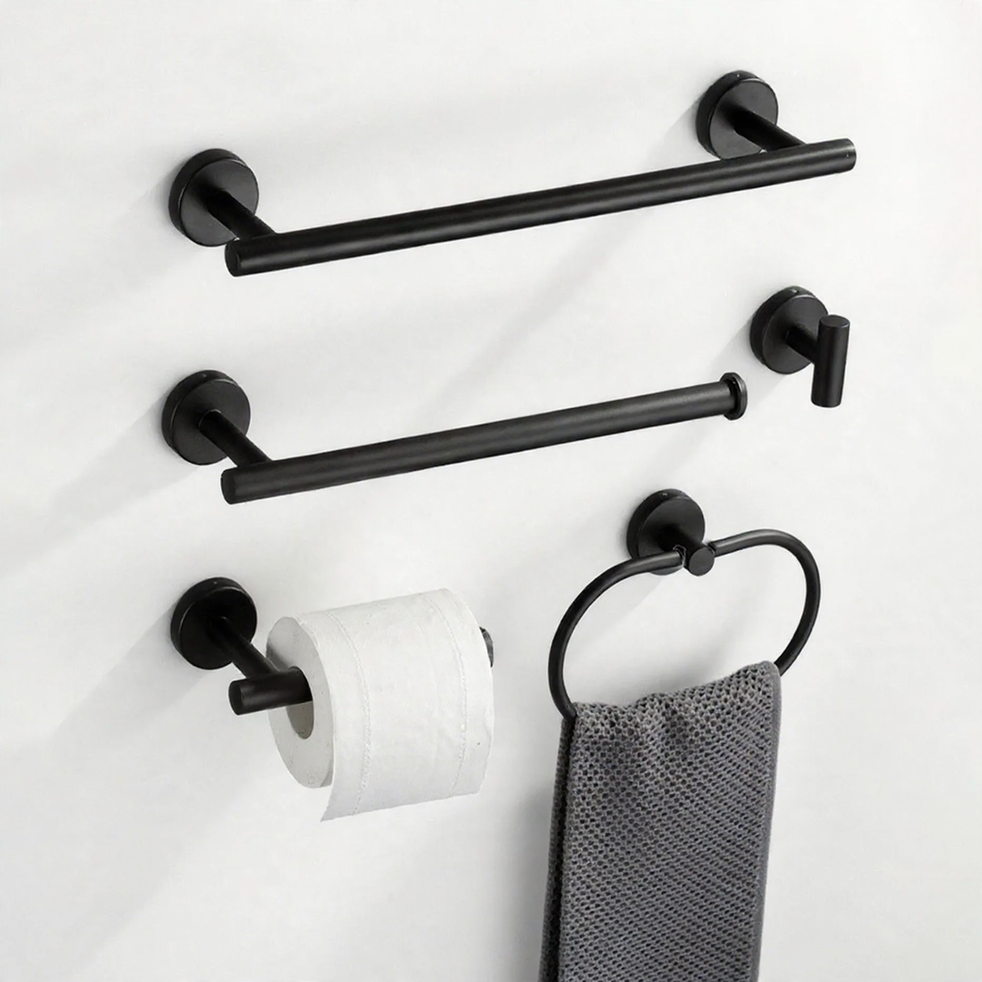 Bathroom towel holder set, stainless steel