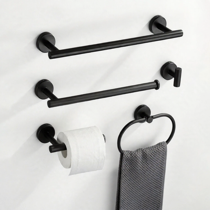 Bathroom towel holder set, stainless steel
