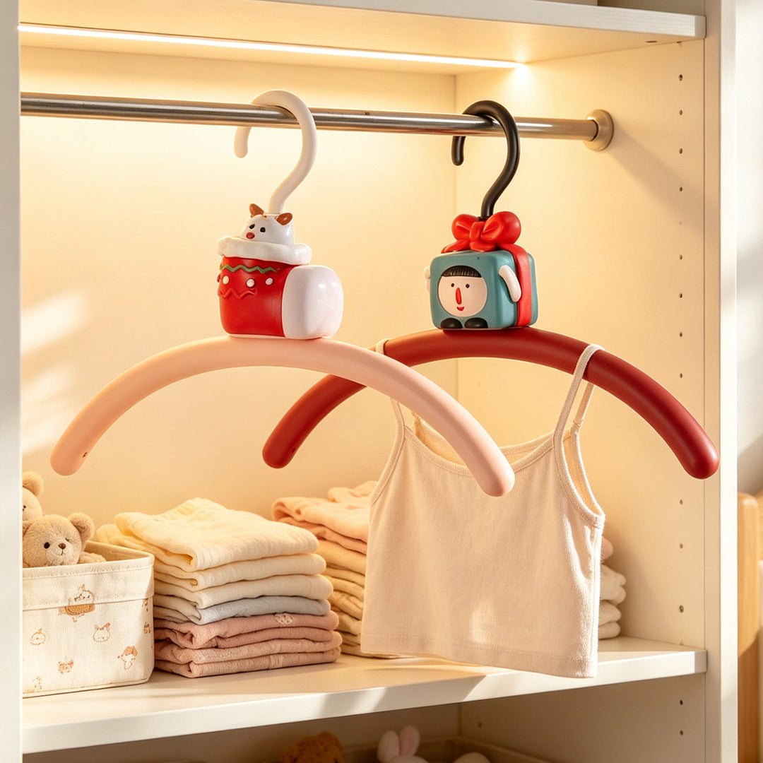 Plastic clothes hanger with Christmas design