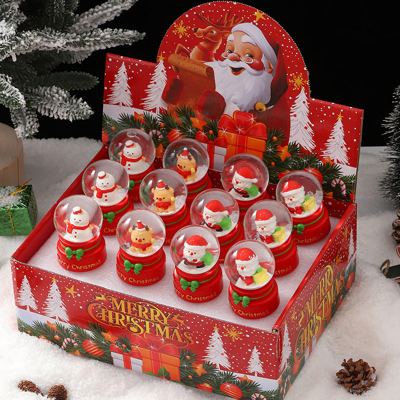 Glowing Christmas Snow Globe with Figures